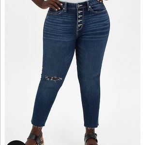 High rise straight jean